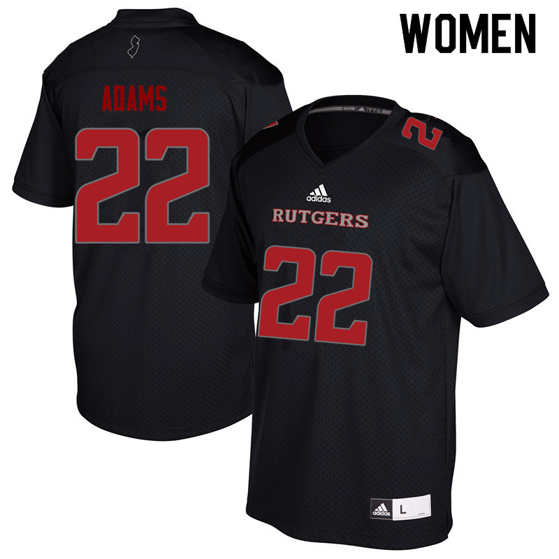 Women #22 Kay'Ron Adams Rutgers Scarlet Knights College Football Jerseys Sale-Black